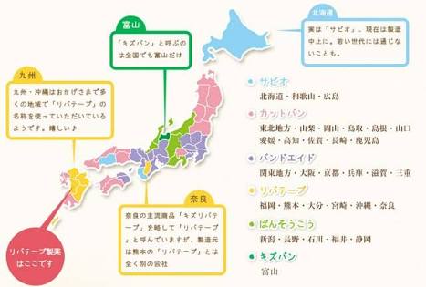 カットバン、バンドエイド、絆創膏、なんて言いますか?