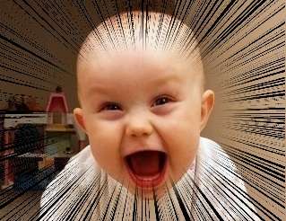 集中線を入れて迫力を出すトピ