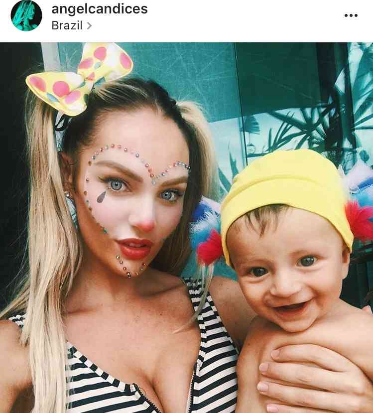 新米ママのヴィクシーモデル・キャンディス・スワネポール、息子とのプール遊びで産後美ボディを披露