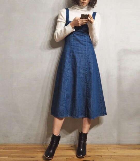 【画像】デニムワンピコーデ♪