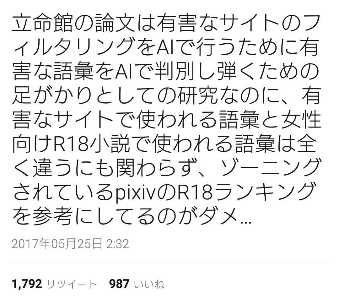 「モラルを疑う」pixiv上のR-18小説を“晒し上げ” 立命館大学の論文が炎上