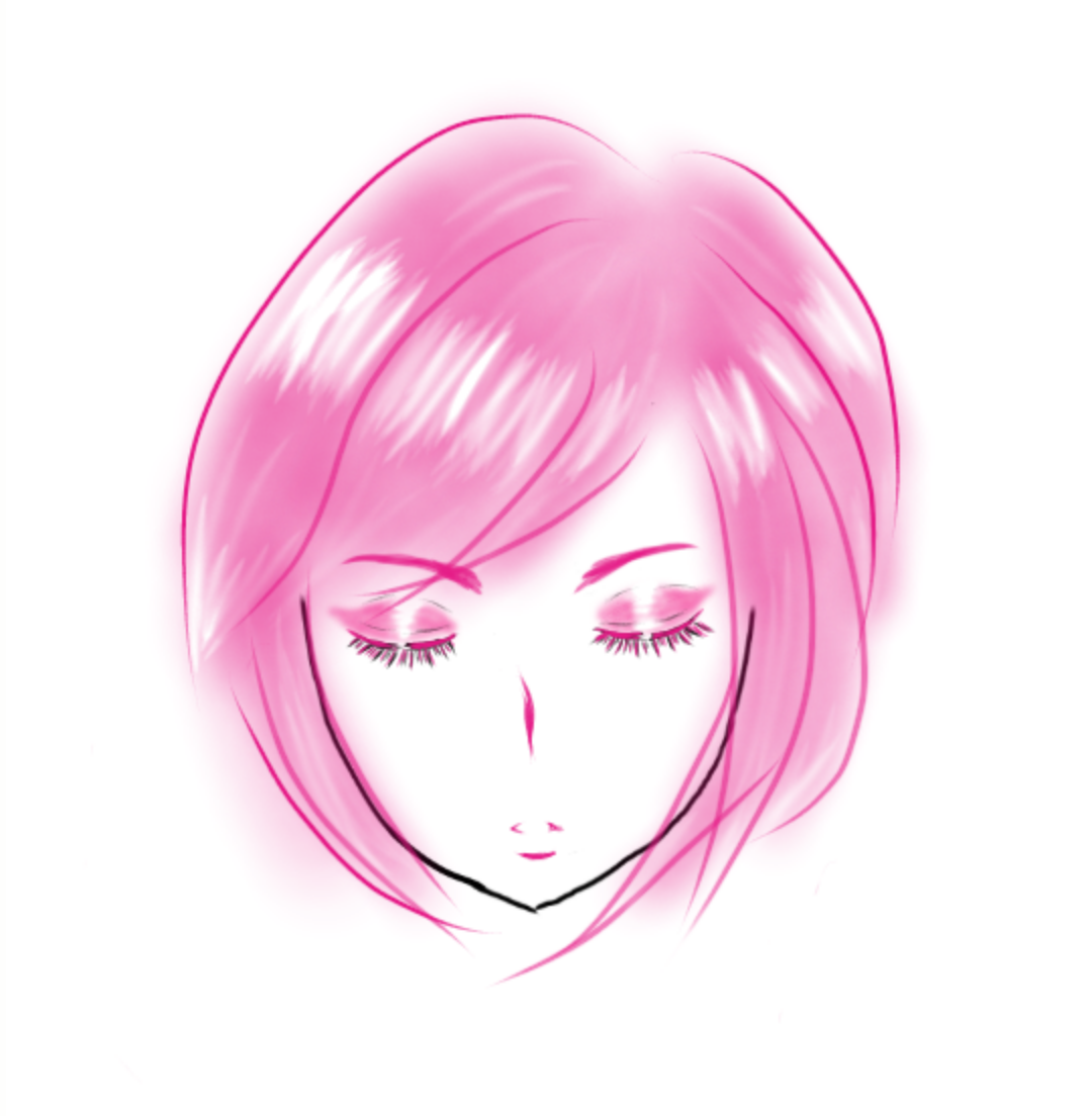 この顔の輪郭に描き足してください(お絵描き)