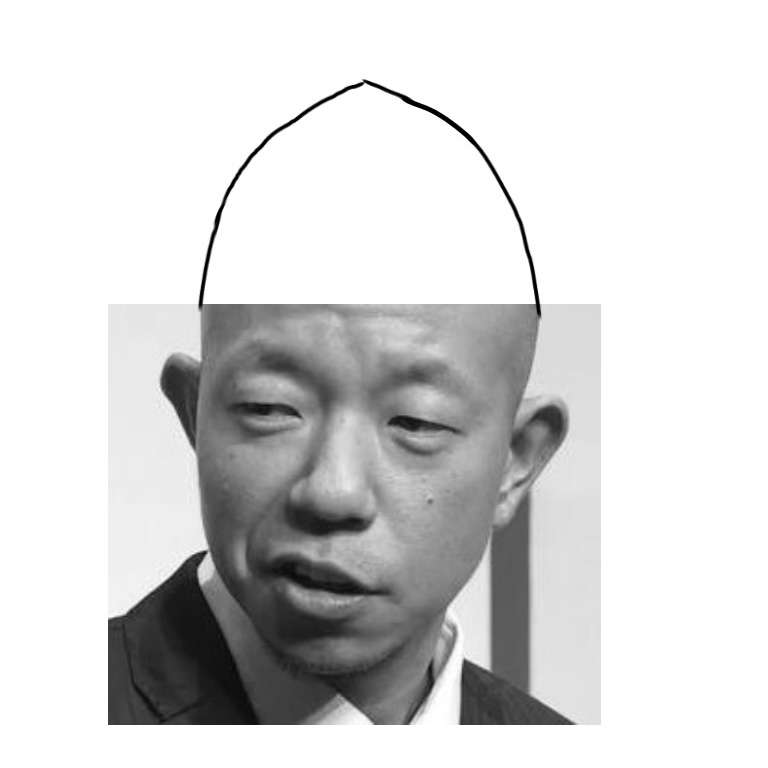 この顔の輪郭に描き足してください(お絵描き)