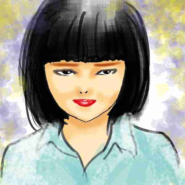 この顔の輪郭に描き足してください(お絵描き)