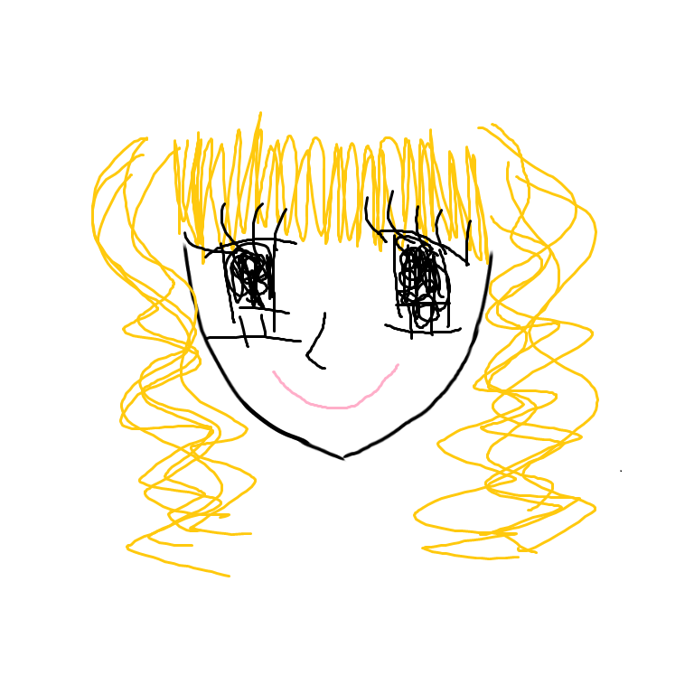 この顔の輪郭に描き足してください(お絵描き)