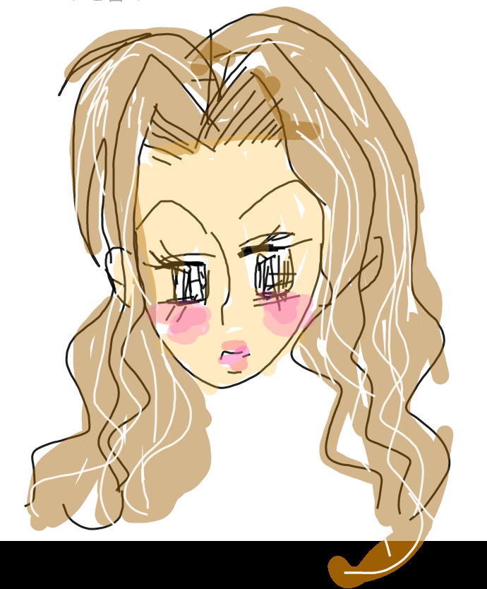 この顔の輪郭に描き足してください(お絵描き)