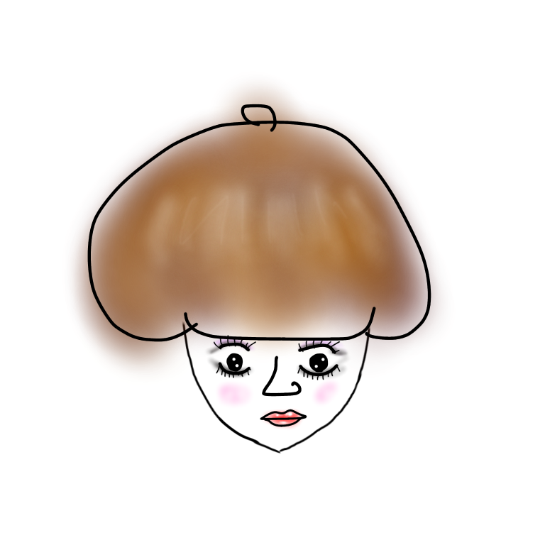 この顔の輪郭に描き足してください(お絵描き)