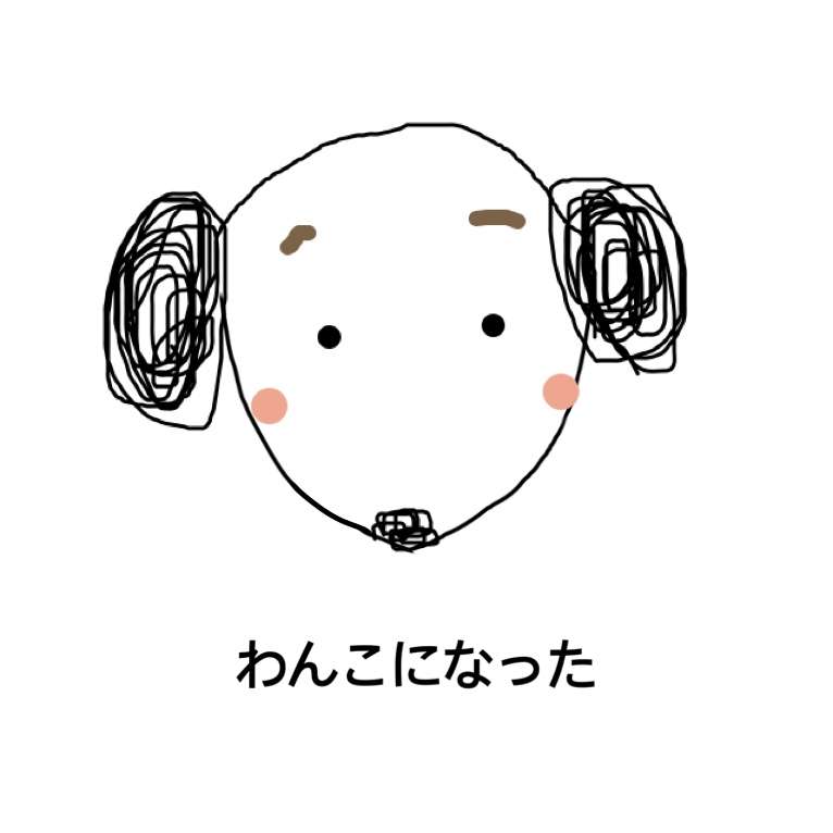 この顔の輪郭に描き足してください(お絵描き)