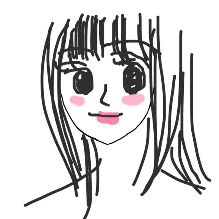 この顔の輪郭に描き足してください(お絵描き)