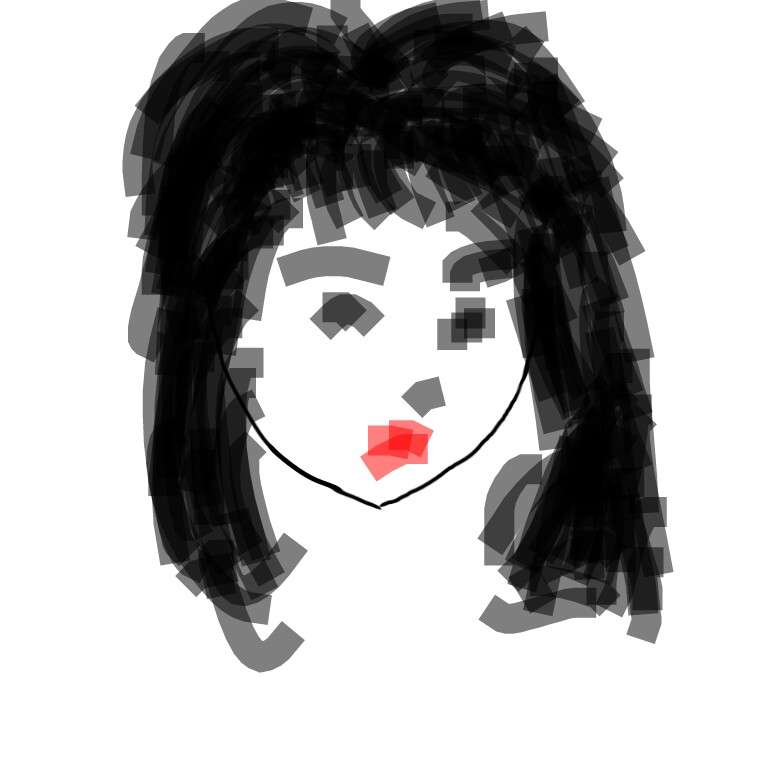 この顔の輪郭に描き足してください(お絵描き)