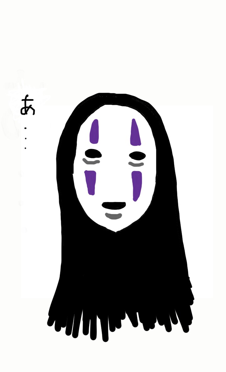 この顔の輪郭に描き足してください(お絵描き)