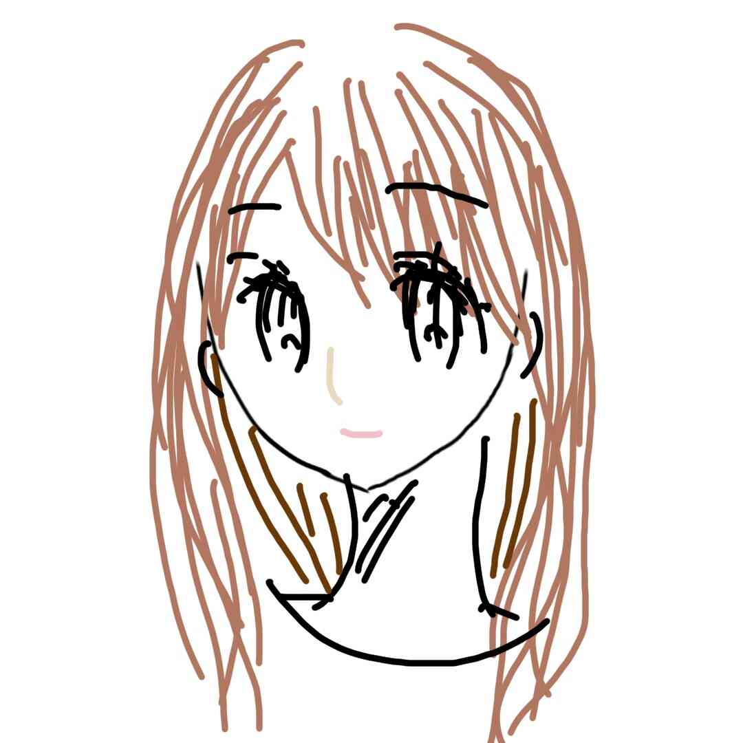 この顔の輪郭に描き足してください(お絵描き)