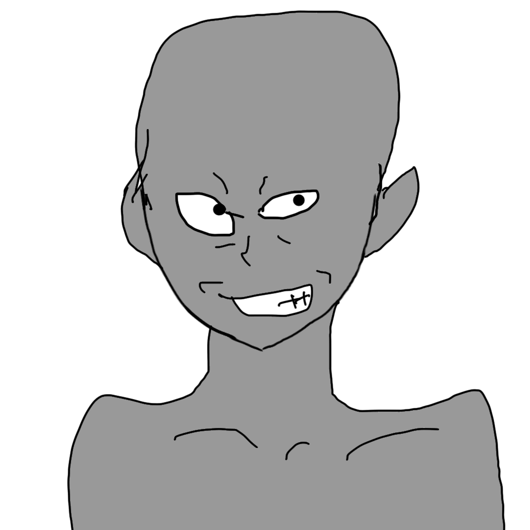 この顔の輪郭に描き足してください(お絵描き)