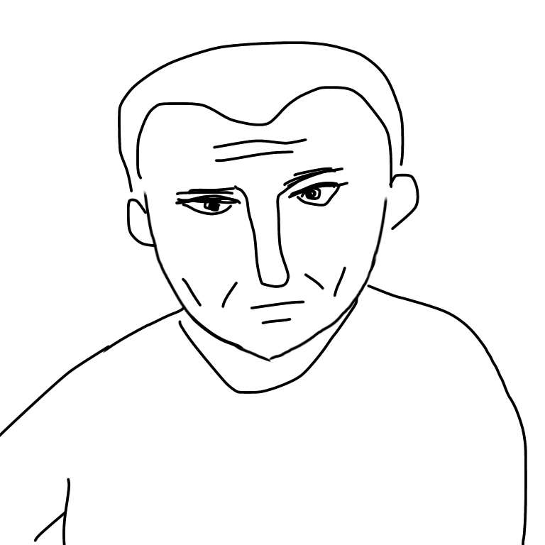 この顔の輪郭に描き足してください(お絵描き)