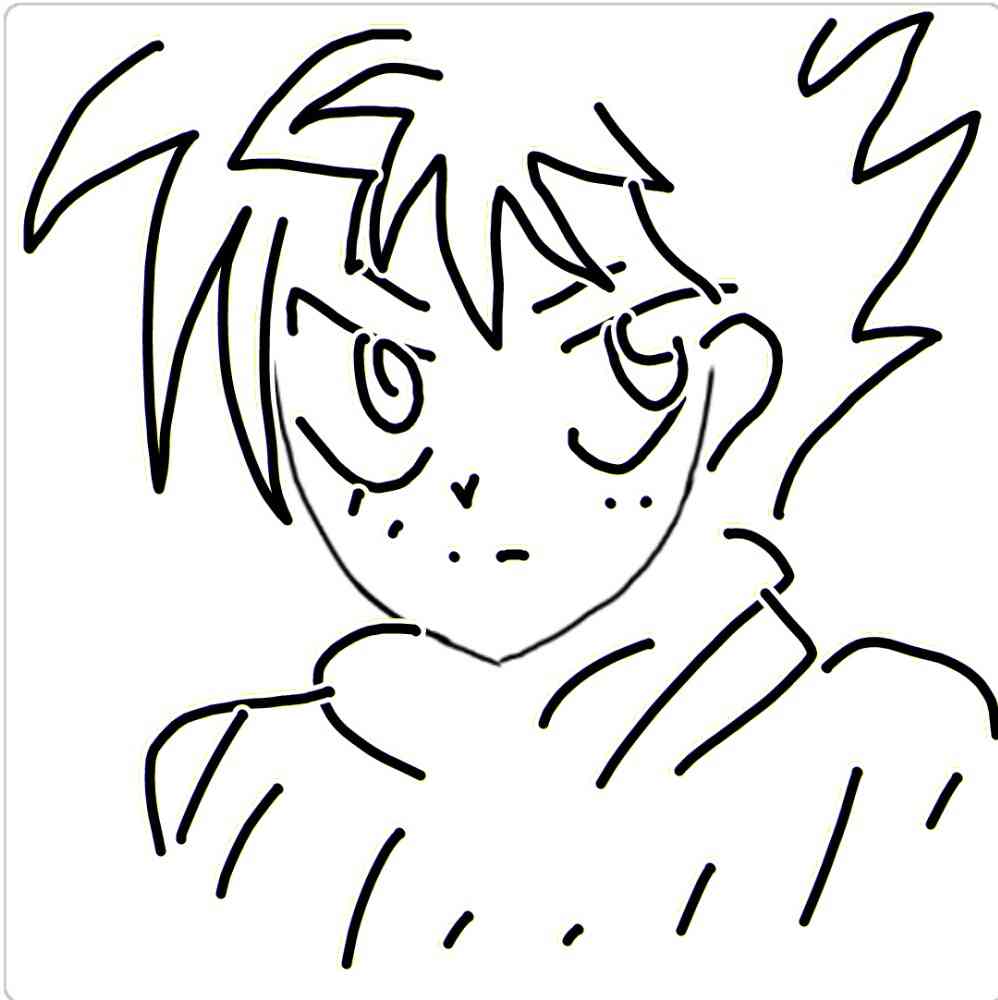 この顔の輪郭に描き足してください(お絵描き)
