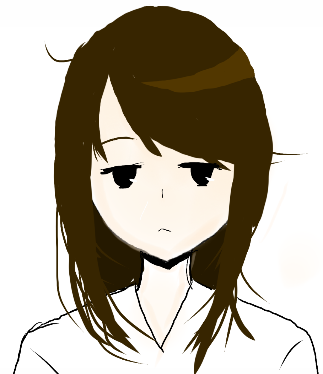 この顔の輪郭に描き足してください(お絵描き)