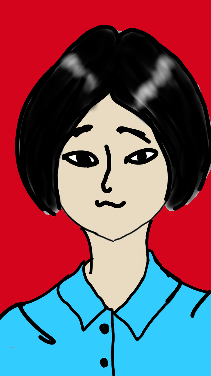 この顔の輪郭に描き足してください(お絵描き)