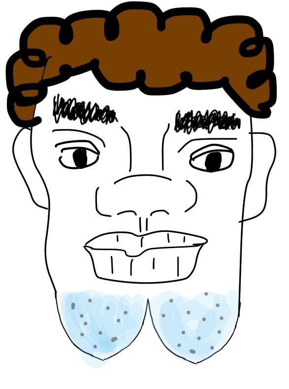 この顔の輪郭に描き足してください(お絵描き)
