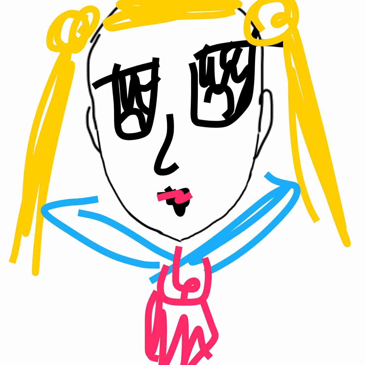 この顔の輪郭に描き足してください(お絵描き)