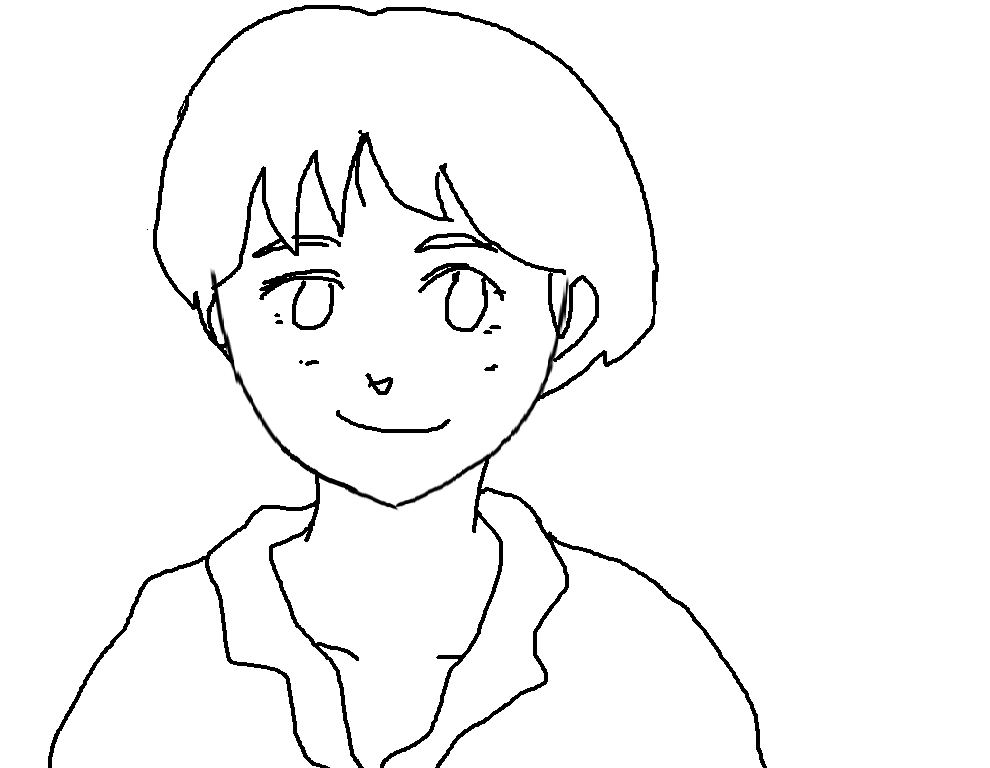 この顔の輪郭に描き足してください(お絵描き)