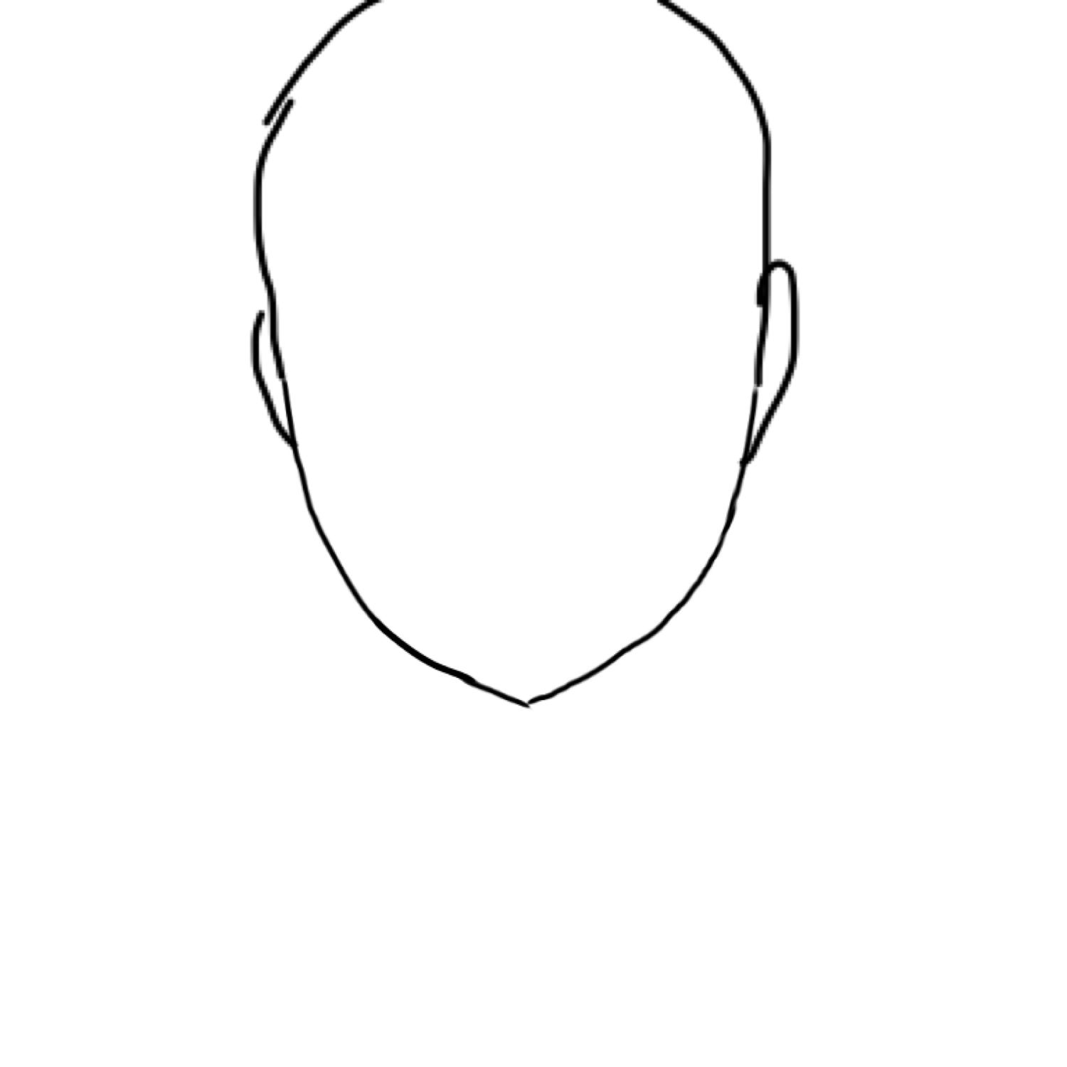 この顔の輪郭に描き足してください(お絵描き)