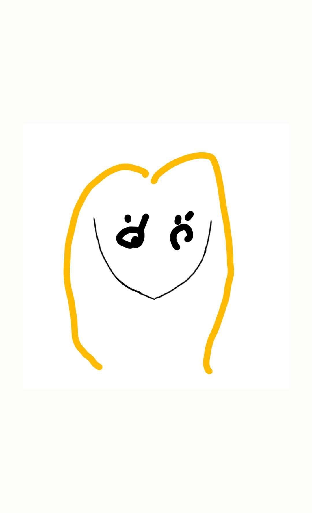 この顔の輪郭に描き足してください(お絵描き)