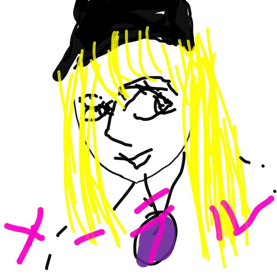 この顔の輪郭に描き足してください(お絵描き)
