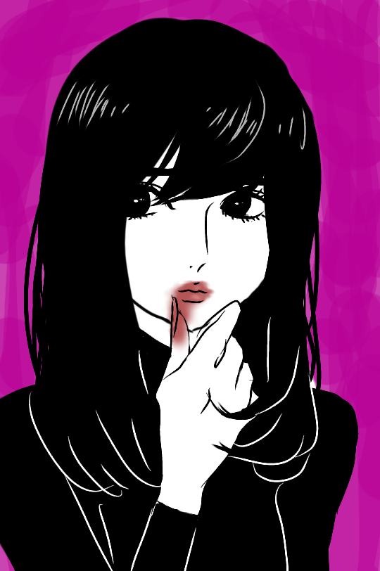 この顔の輪郭に描き足してください(お絵描き)