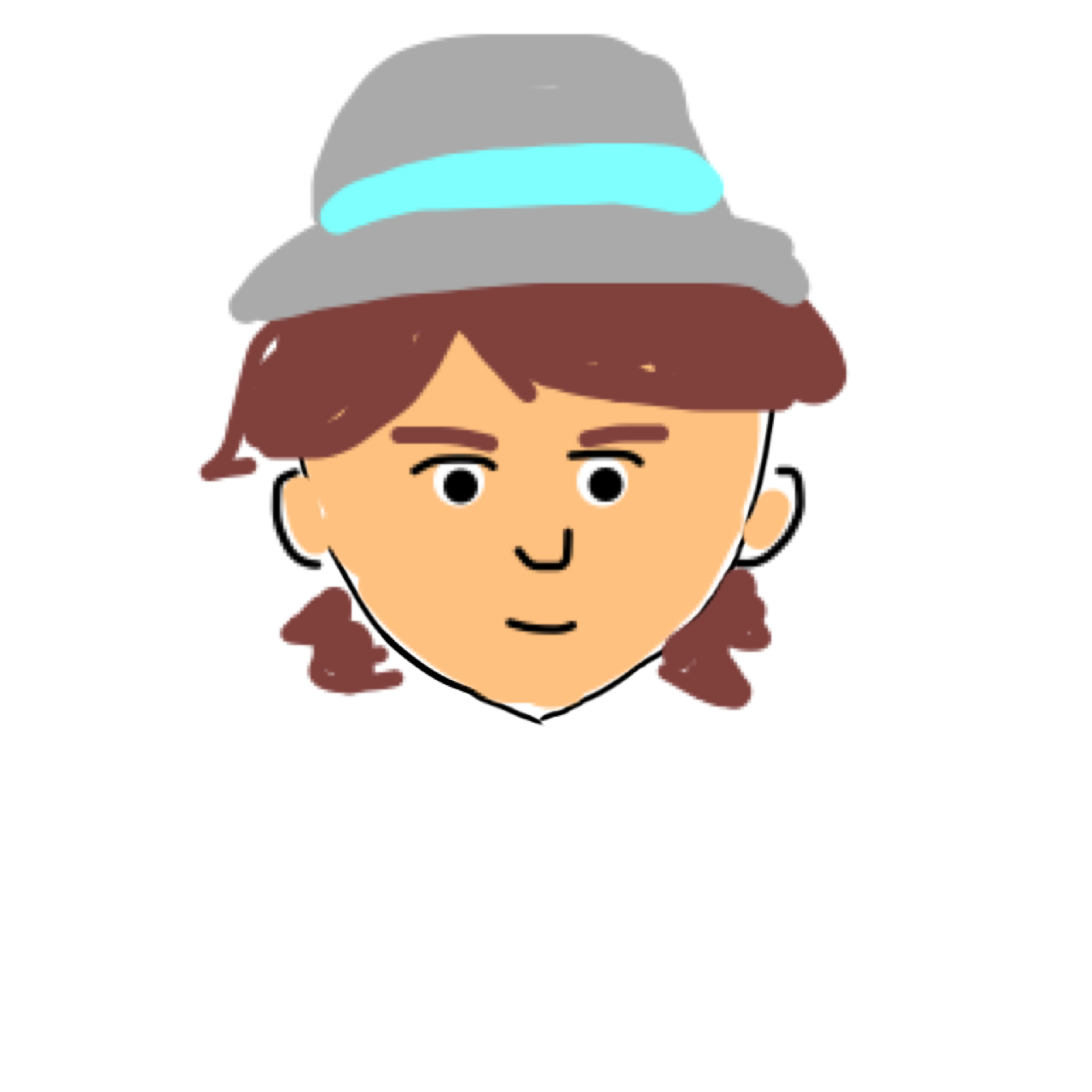 この顔の輪郭に描き足してください(お絵描き)