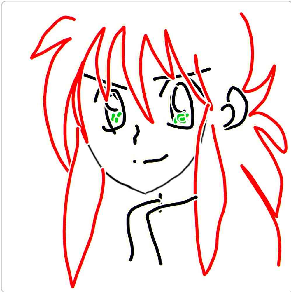 この顔の輪郭に描き足してください(お絵描き)