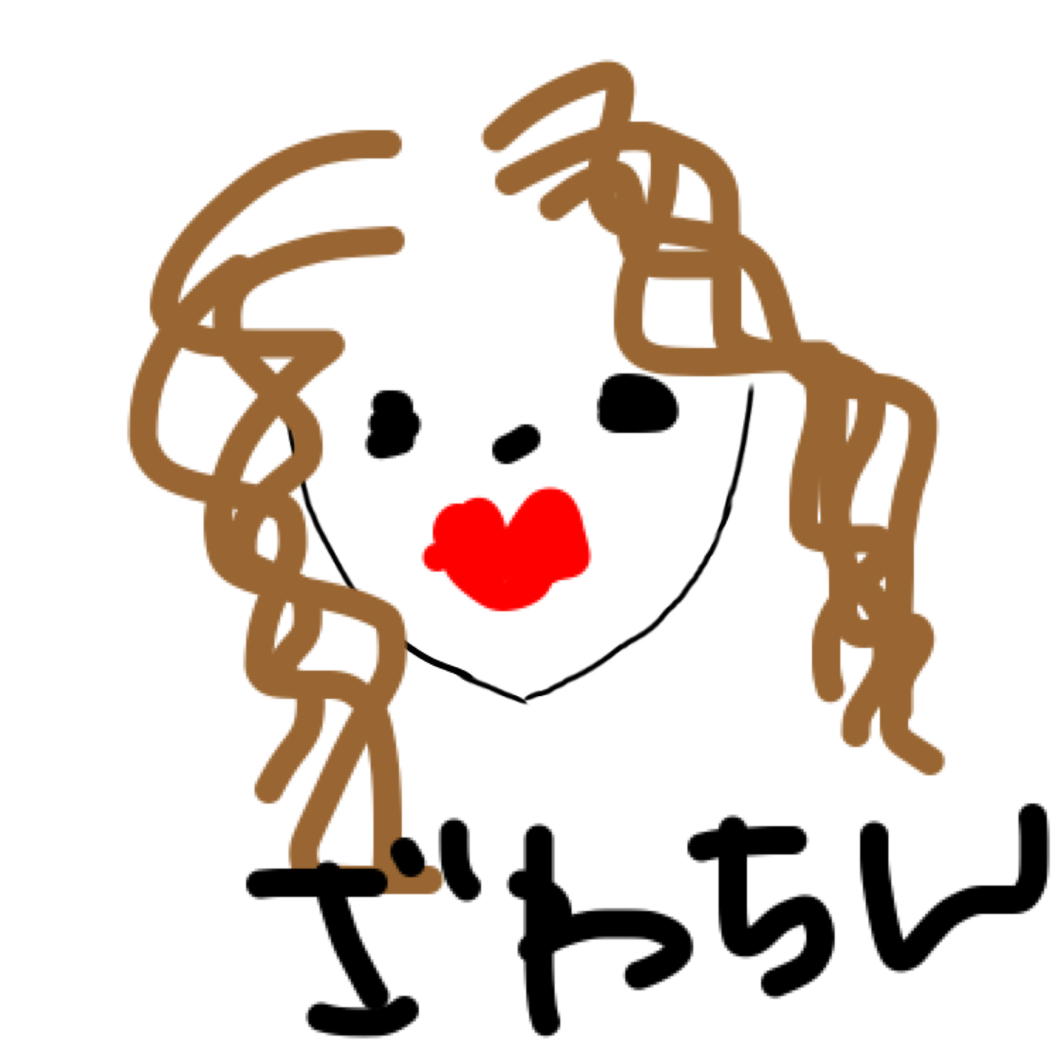 この顔の輪郭に描き足してください(お絵描き)