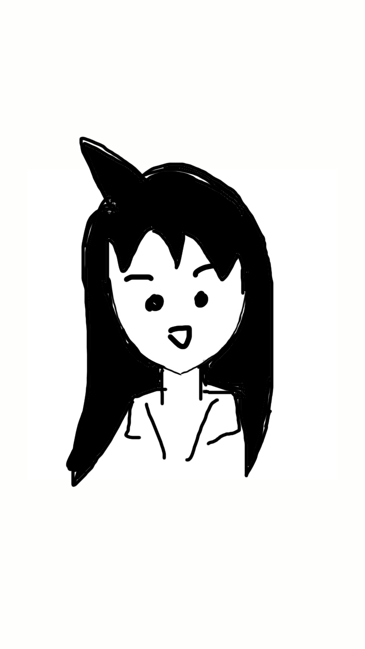 この顔の輪郭に描き足してください(お絵描き)