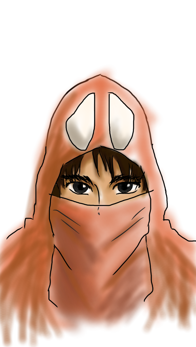 この顔の輪郭に描き足してください(お絵描き)
