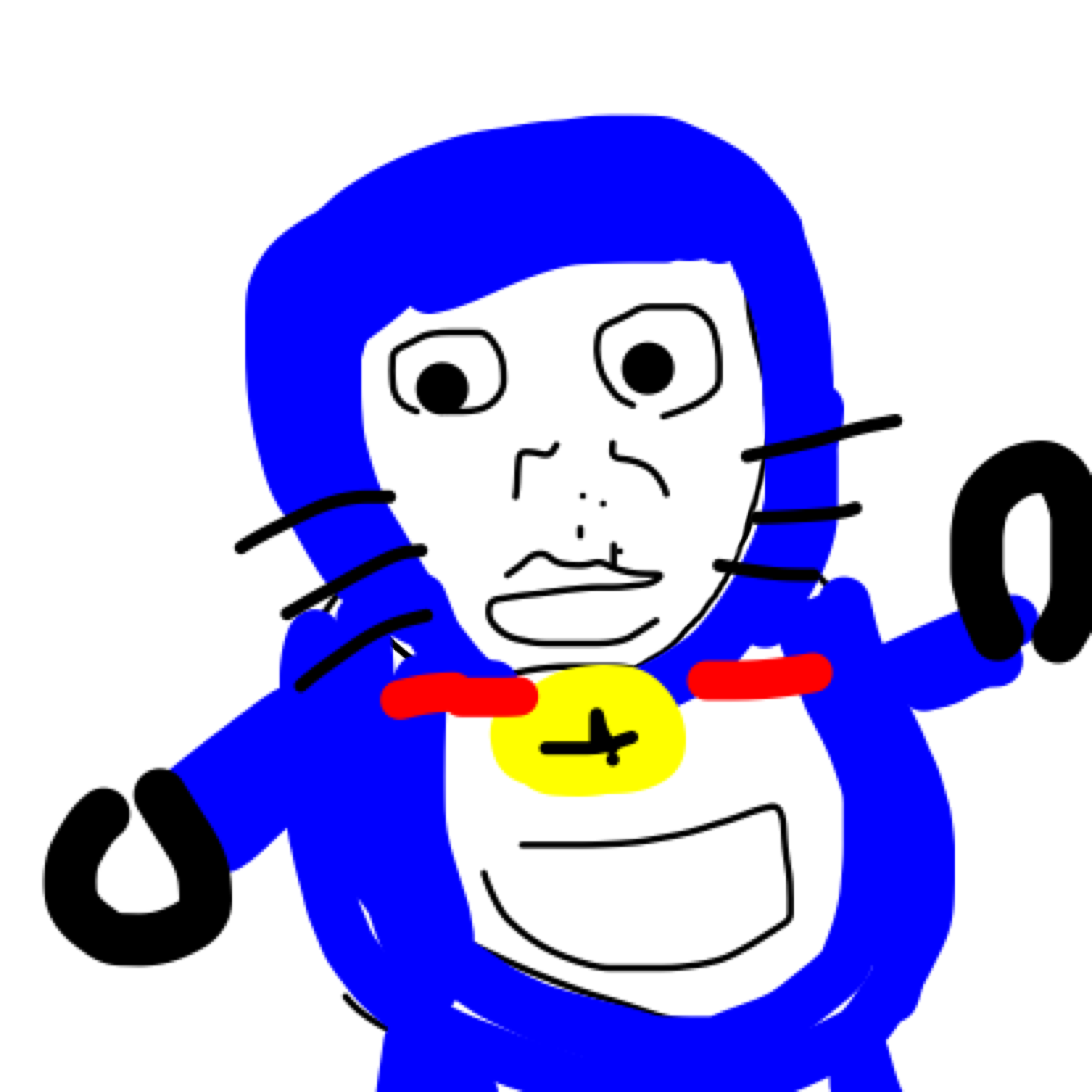 この顔の輪郭に描き足してください(お絵描き)