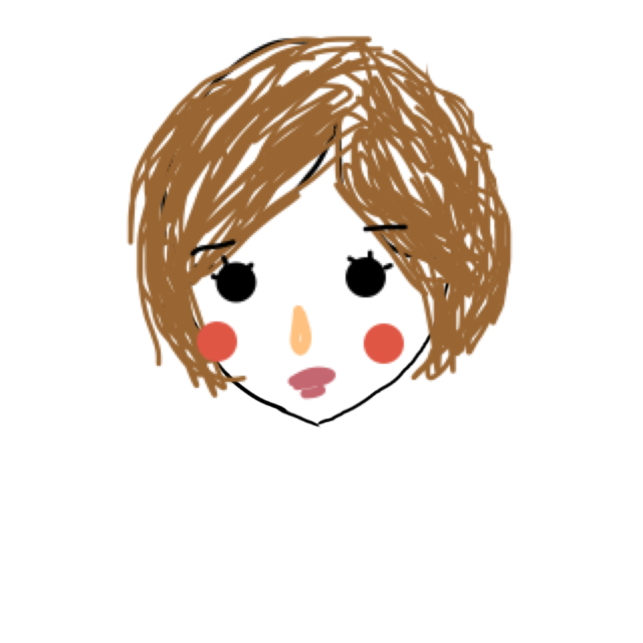 この顔の輪郭に描き足してください(お絵描き)