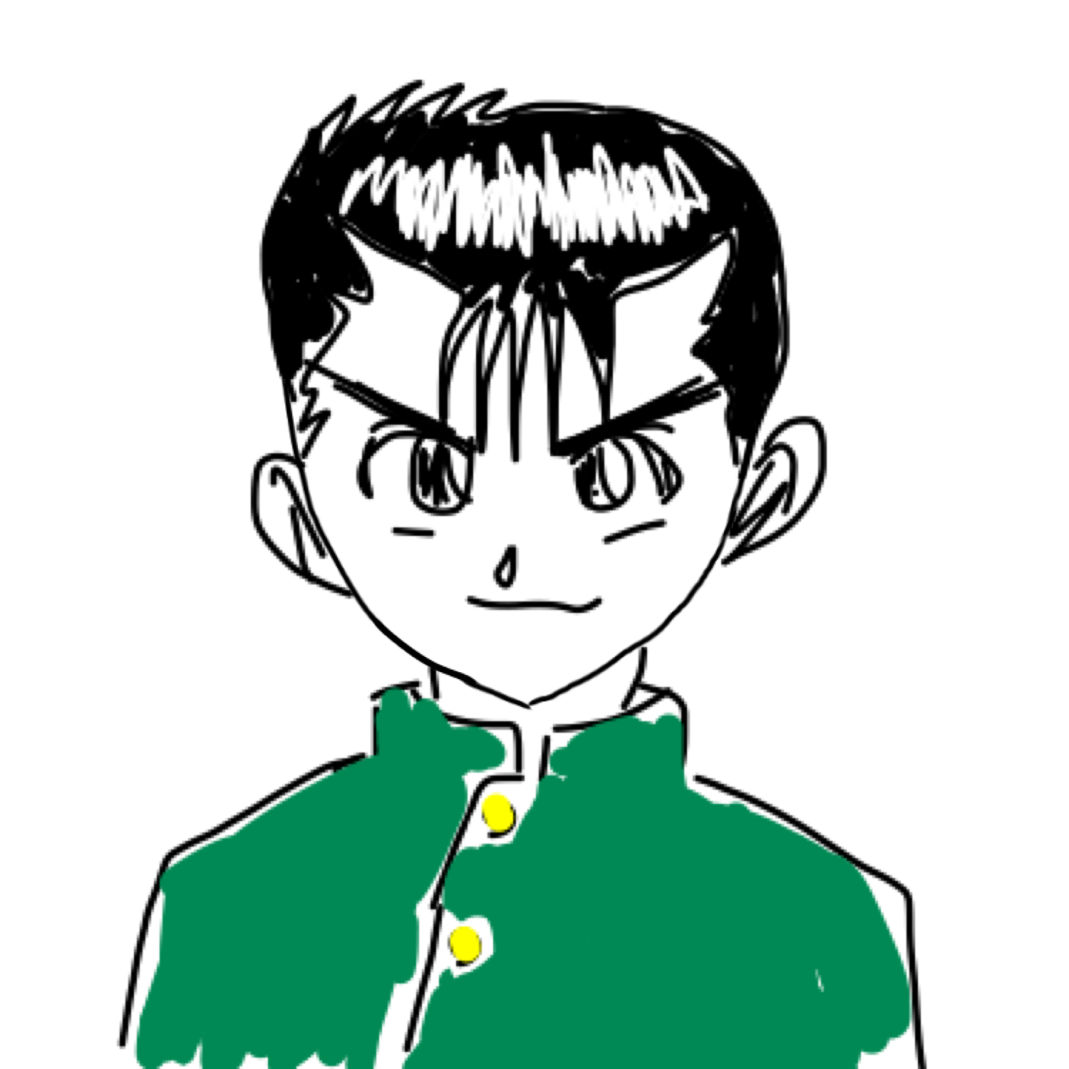この顔の輪郭に描き足してください(お絵描き)