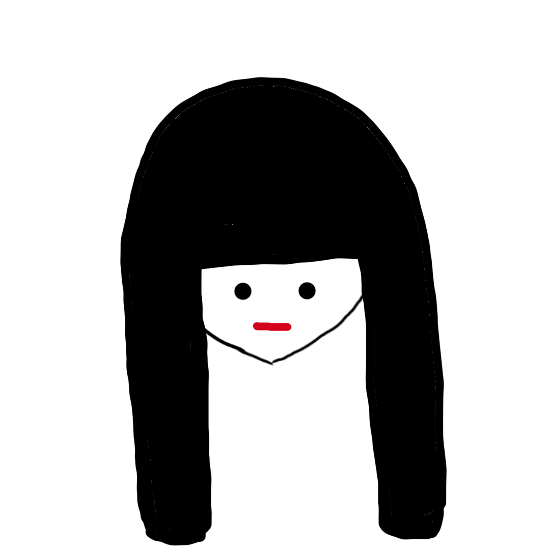 この顔の輪郭に描き足してください(お絵描き)