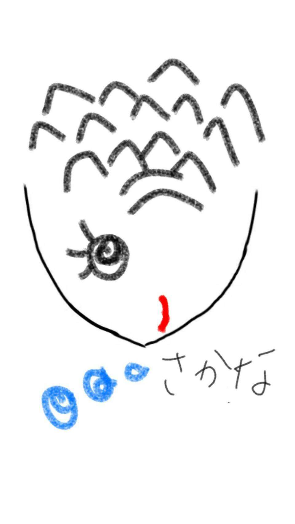 この顔の輪郭に描き足してください(お絵描き)
