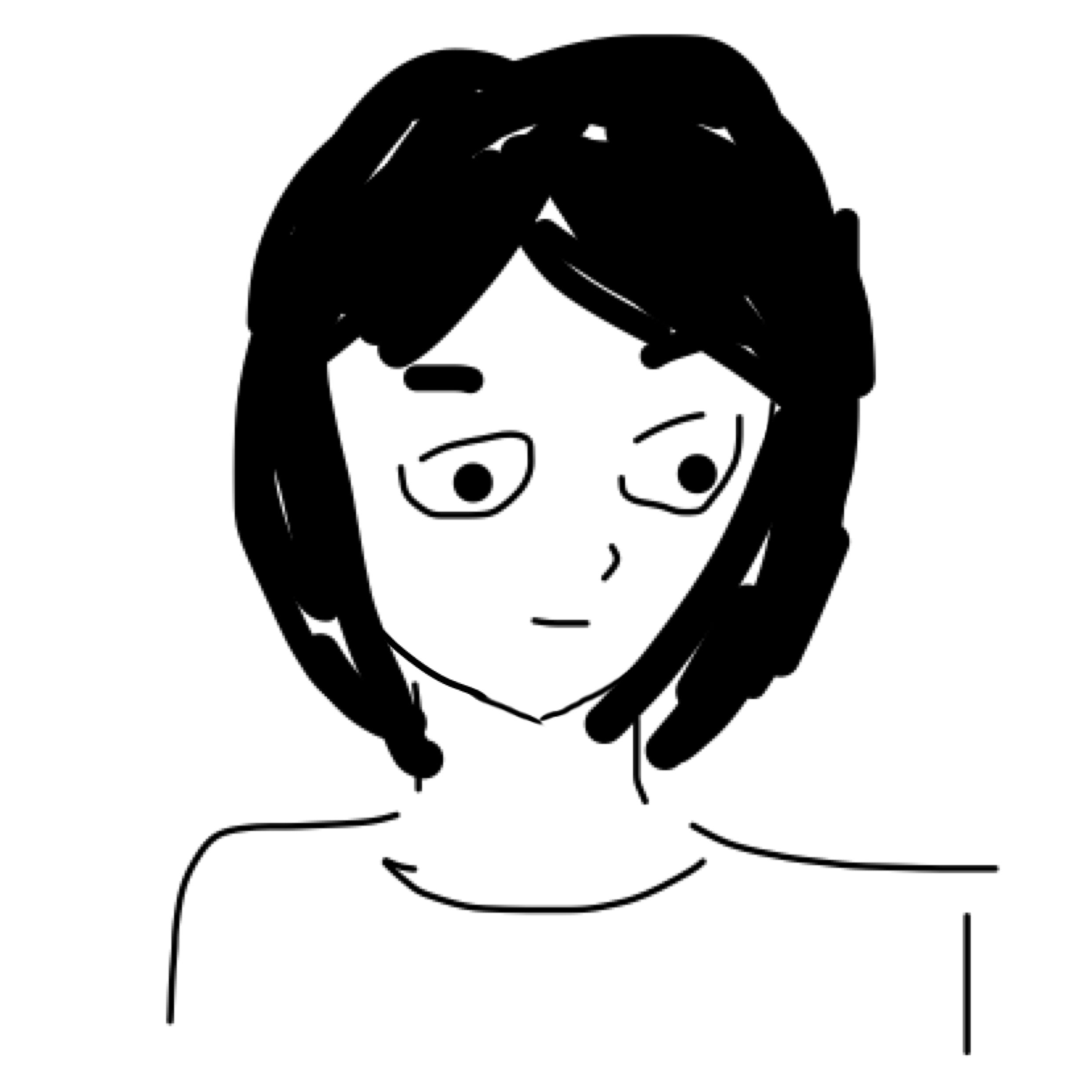 この顔の輪郭に描き足してください(お絵描き)