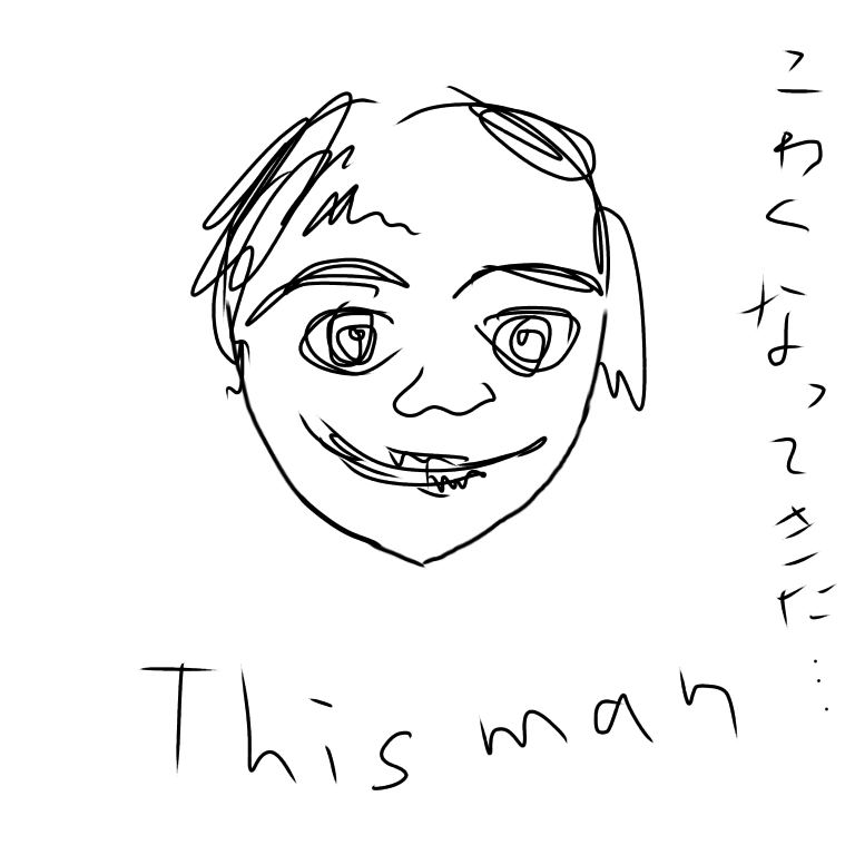 この顔の輪郭に描き足してください(お絵描き)