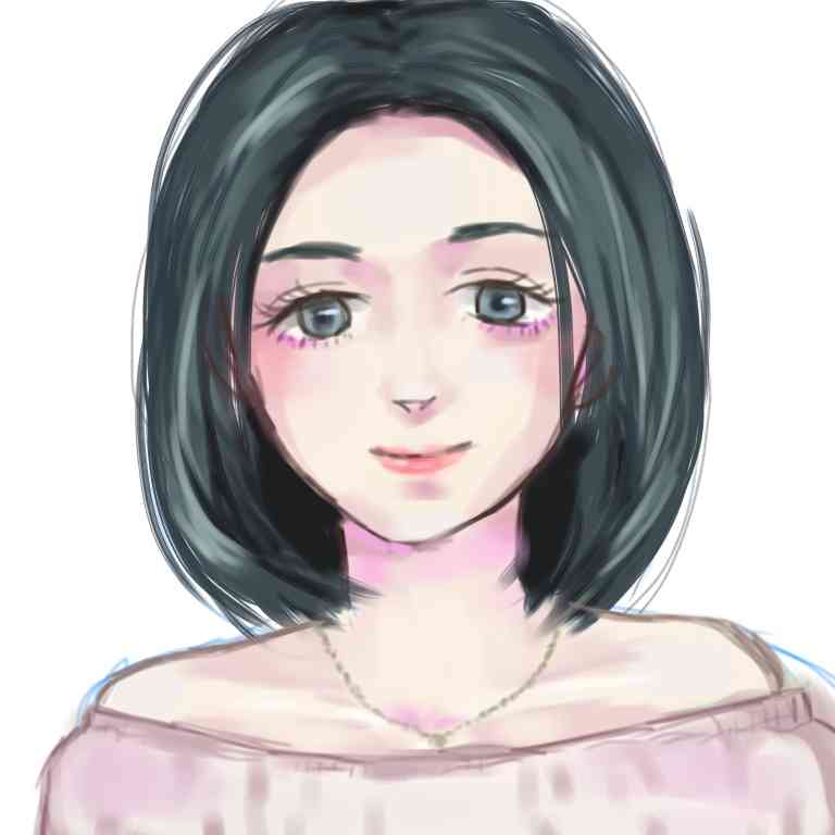 この顔の輪郭に描き足してください(お絵描き)