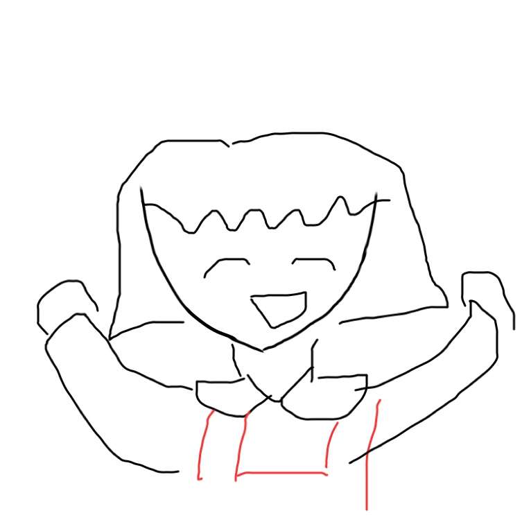 この顔の輪郭に描き足してください(お絵描き)