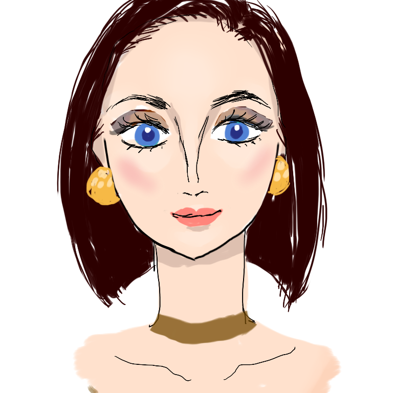 この顔の輪郭に描き足してください(お絵描き)