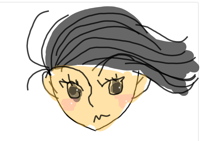 この顔の輪郭に描き足してください(お絵描き)