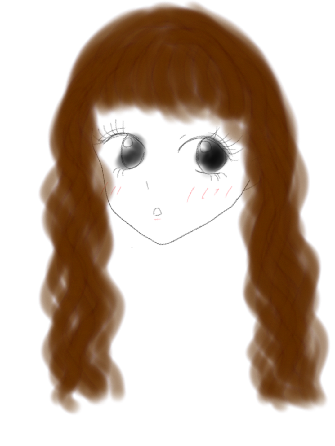 この顔の輪郭に描き足してください(お絵描き)