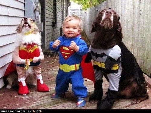 動物と子供の写真を貼るトピ