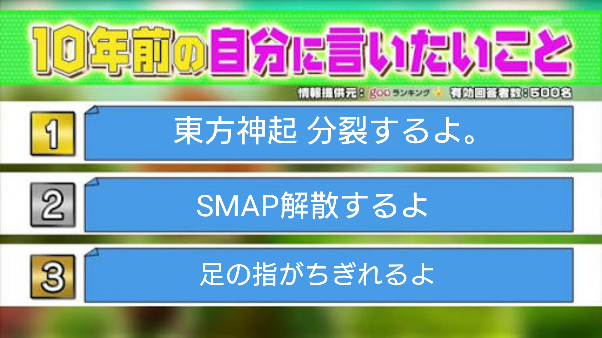 10年前の自分に一言。