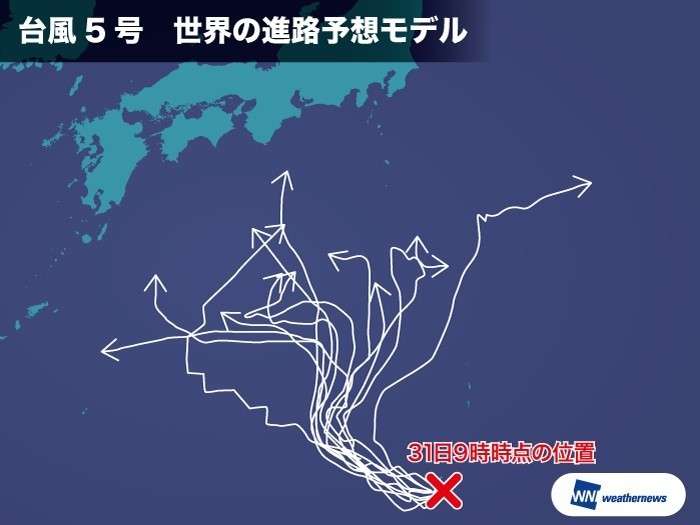 台風5号　列島の広範囲に影響 強い勢力維持
