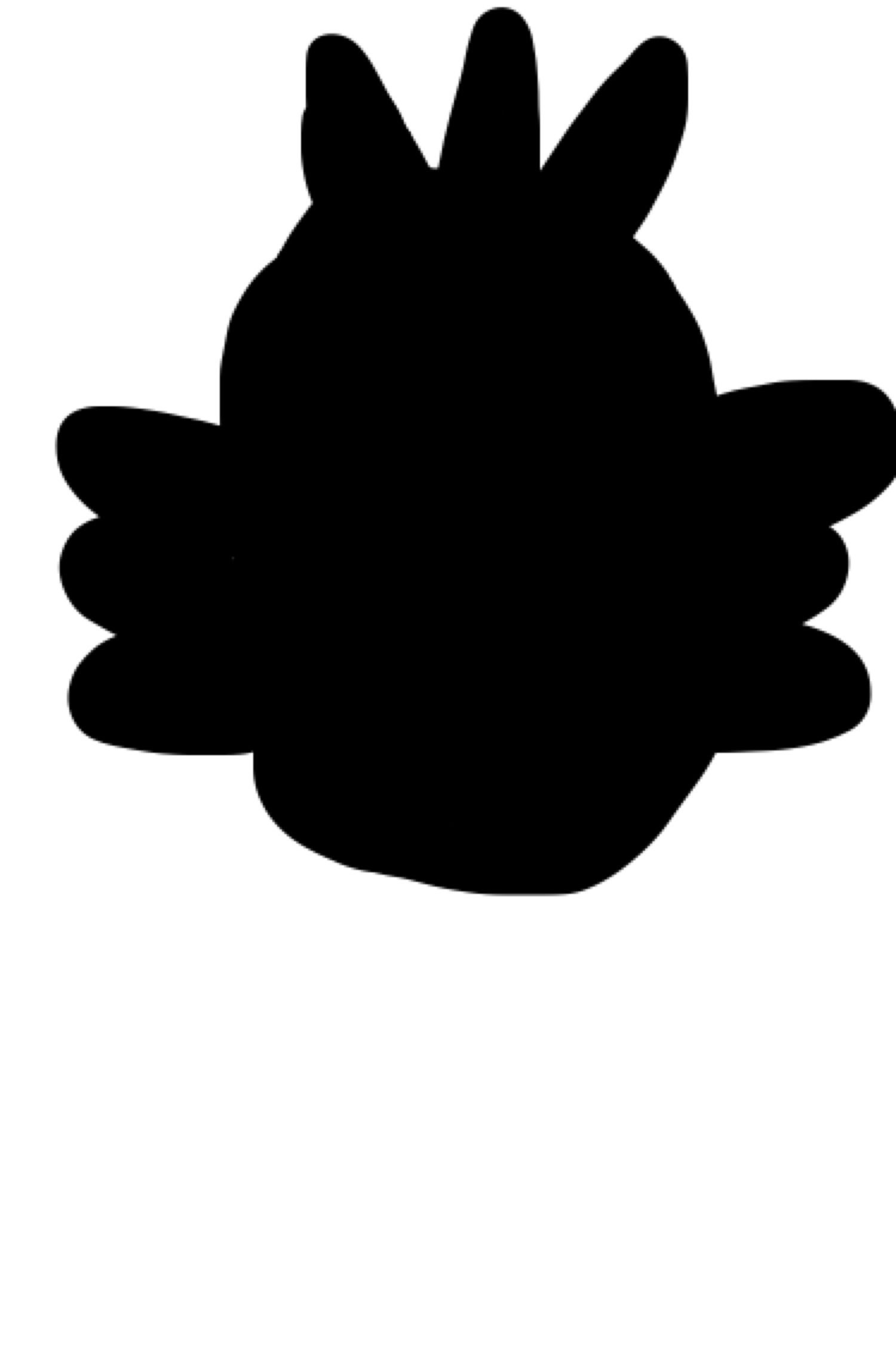 キャラクターをシルエットで描いて分かったらプラスを押すトピ