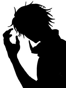 キャラクターをシルエットで描いて分かったらプラスを押すトピ